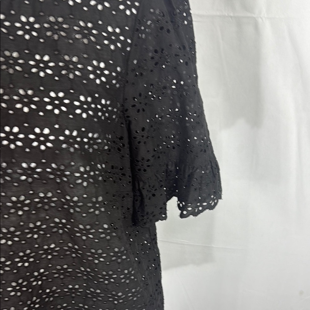 Brooks Brothers Red Fleece Black Eyelet Lace Blouse Size 12 - Picture 5 of 10